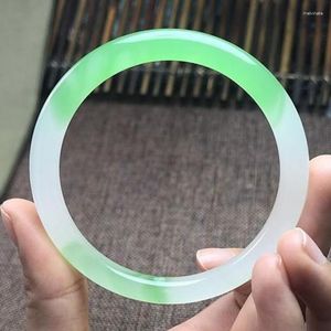 Bangle Real Jades Bangles White Green Stone Thin Round Bar Lucky Amulet Bracciali Donna Healing Jewelry For Girlfriend Mom Regali