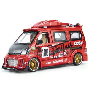 New stock new puzzle children's gift 1:24 Wuling Rongguang van modified version of track opening alloy sound-light echo simulation model toy 18CM