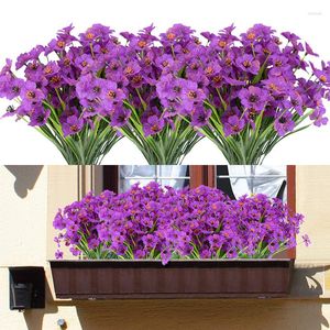 Decorative Flowers 5 Forks Lifelike Violet Artificial Wedding Supplies Birthday Party Home Decor Simulation Flower Outdoor Fake Plants