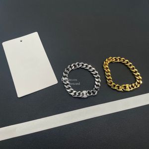 Klassische Buchstabenmuster-Goldarmbänder Designer-Frauen-Kettenarmband Klobiges Metall-Edelstahl-Armband High-End-Damenarmreifen mit Box