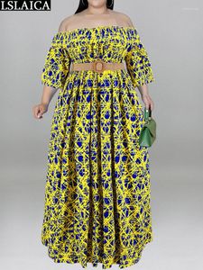 Sukienki zwykłe Afryka w stylu Africa Sukienka na studniówkę 2023 Modne ubrania letnie dla kobiet z ramionowej odzieży damskiej oferta plus size