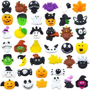 Hallowmas Squishy ToyMochiスローライジングリバウンドフィジェットおもちゃカワイイゾンビパンプキンゴーストパターン押出ベントスクイーズ減圧おもちゃ