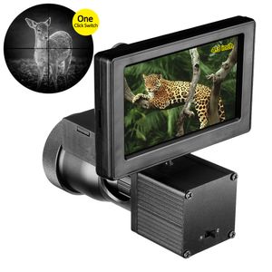 Night Vision HD 1080p 4,3 polegadas Exibir câmeras de videoclipe SIAMESERS Iluminador infravermelho Riflescope Optical Hunting Optical