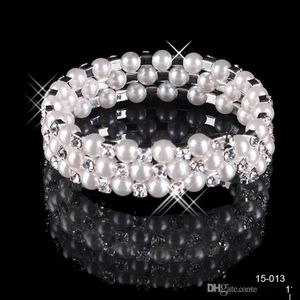 In Stock Faux Pearl Bracelet Bridal Jewelry Wedding Accessories Lady Prom Evening Party Jewery Bridal Bracelets Women Shippin275O
