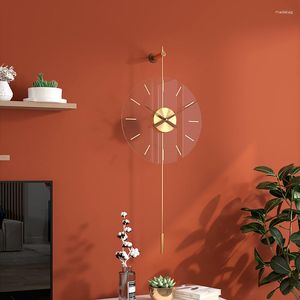 Wall Clocks Originality Simplicity Ins Clock Modern Design Metal Luxury Watches Home Decor Silent Living Room Gift