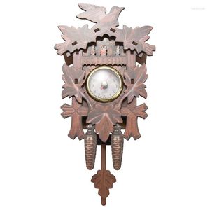 Watch Repair Kits Vintage Home Decorative Bird Wall Clock Hanging Wood Cuckoo Living Room Pendulum Craft Art For House (brow