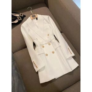 Basic Casual Dresses Designer Womens Dress Omen Middle Long Waist Dresses Letter Jackets Loose Button Sexy