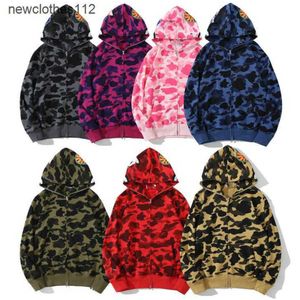 Designer Mens Hoodie Shark Hoodies Woman Camouflage Jacket Hoody Hooded Sweatshirt Man Womens Sweater Long Sleeve bapes Tech Fleece