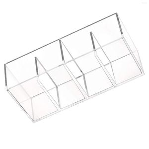 Storage Boxes 4-Compartment Clear Acrylic Organizer Makeup Brush Holder Sectional Tray Solution For Crafts Office Supplies &
