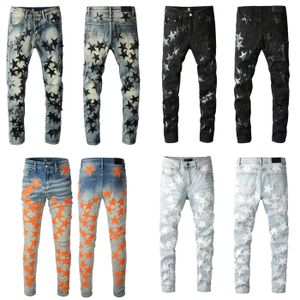 Ripped jeans baggy jeans designer jeans women Man Long Pants Trousers Streetwear Top quality Straight Regular Jeans Denim Tears Relaxed Long Loose Mid Zipper Fly
