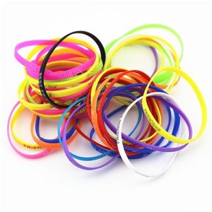 Jelly Casual Sport all'aria aperta Fitness Sile Glow Bracciali Elasticità in gomma Polsino Bracciale Pallacanestro Cinturino da polso 5Mm Drop Del Dhzcl