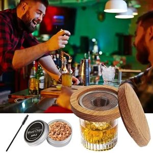 Strumenti da bar Kit per fumatori di whisky da cocktail con 8 diversi gusti Trucioli di legno naturale di frutta per bevande Accessori per bar da cucina Strumenti