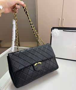 Chanei CF Designer Crossbody Bag axelväskor Klassiska flikkedjans väska Kvinnor Handväska 5A+ Toppkvalitet äkta läder Messenger -väskor 31*8*20 cm