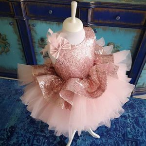 2020 милые кружевные приспособленные цветочные платья с розовыми ссорами для девушек из тюля для девушек для свадьбы первое причастие DRE235V