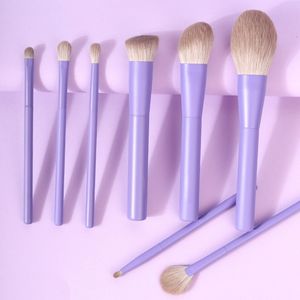 Strumenti per il trucco Set di pennelli per trucco rosa viola Set di pennelli vegani per capelli sintetici 8 pezzi Strumento di bellezza per fondotinta Ombretti Polvere per sfumare Cosmetici 230724