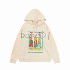 Erkek Hoodies Sweatshirts Lüks Tasarımcı Erkek Hoodie Moda Karikatür Üç Yavru Kedi Yazdır Uzun Kollu Kazak Sıradan Çizme Kazak L230725