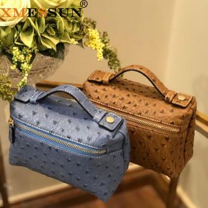 Xmessun lüks yüksek kaliteli devekuşu desen pu deri debriyaj çantası kadınlar için moda moda tasarımcı makyaj el çantası çanta çantası 230724