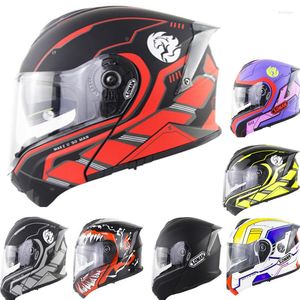 Motorcycle Helmets Flip Up Helmet Venom ECE Approved Dual Lenses Capacete De Moto Casque Full Face Cascos Motocross Motorbike Go Kart