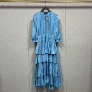 디자이너 프랑스 고급 기질 드레스 이른 봄에 짧은 치마, 파란색과 달콤한 새로운 중공업 여성 Summer76wa