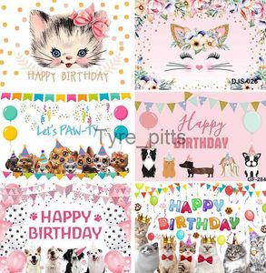 Bakgrundsmaterial Foto Bakgrund Pink Kitten Pet Claw Cat Birthday Party Cat Owner Children's Cake Table Decoration Bakgrund Foto Studio X0724