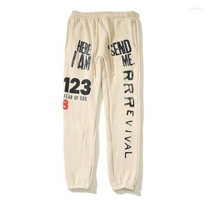 Men's Pants 123 Letter Print Graffiti Streetwear Vintage Fleece Joggers Sweatpants Unisex Y2K Baggy Harajuku Loose Men Drawstring Trousers