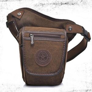 Bolsas de cintura de lona de alta qualidade para homens, bolsa de perna caída militar, passeio de motocicleta, cinto masculino, bolsa de cintura pequena, bolsa mensageiro, ombro