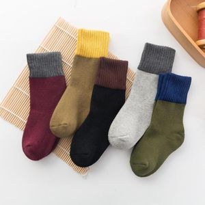 Men's Socks Autumn And Winter Towel Color Separation Tube Children's Middle Small Cotton Floor