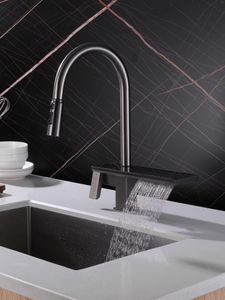 Mutfak muslukları est lavabo musluk bir delik soğuk su mikseri musluk Çekebilir Çekebilir 4 Mod Jet Modern Tasarım