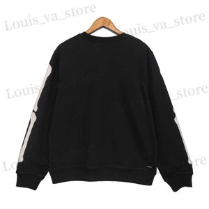 Herrtröjor tröjor casual flocking benmönster tshirt topp herr hoodie japanska koreanska streetwear o-hals män tröja t230725