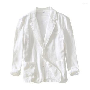 Men's Suits Summer Fashion Business Casual Cotton Linen Blazer Clothing Loose Solid Color Single-layer Shirts For Men Suit Top