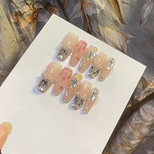 Falsche Nägel Falsche Nägel Acryl-Kunstnägel Coffin handpressen Sie den kompletten Satz professionell gestalteter Nagelspitzen und das kostenlose Lieferungs-Nagelset 230724 für Damen