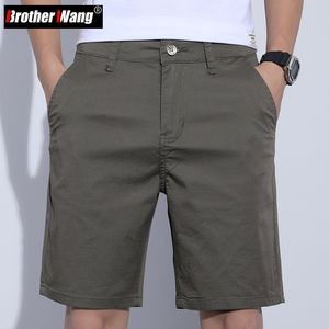 5 färger klassisk stil mäns skiv shorts 2023 sommar ny affär mode tunna stretch korta avslappnade byxor man beige khaki grå