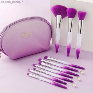 Makeup Brushes 10 pieces of fluorescent double color handle brush set foundation make-up powder blusher eye shadow concealer brush Z230726