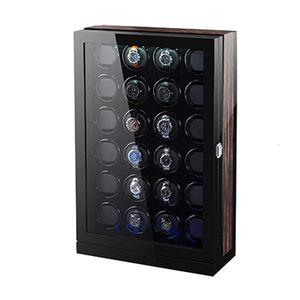 Watch Boxes Cases 24 Automatic Watch Winder Large Capacity Luxury Watch Collection Box High-end Seven Color LED Lights Manual PE Piano Paint 230724