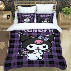 Conjuntos de roupa de cama kuromis bonitos dos desenhos animados conjunto de suprimentos de cama requintados conjunto de capa de edredom conjunto de edredom de cama conjunto de cama de luxo presente de aniversário L230704