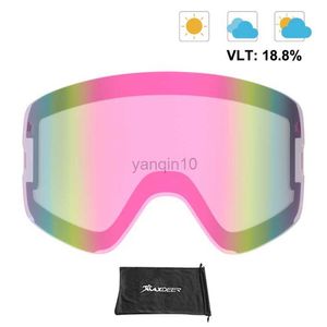 Kayak Goggles Manyetik Kayak Goggles lens Anti-Fog UV400 Çoklu Yedek Lens Gece Görüşü Sarı Lens Kar Kayak Gözlükleri Lens HKD230725