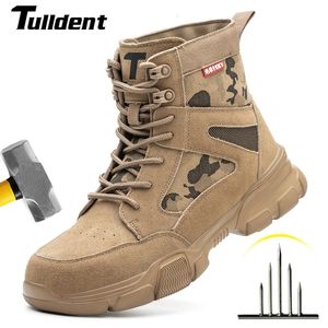 Boots Outdoor Men Work Boots Safety Shoes Anti-puncture Safety Boot Work Steel Toe Shoes Indestructible Desert Combat Boots Protective 230724