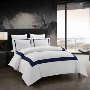 Luxury Bedding Sets White Quilt/Duvet Cover Set Squares Comforter Bedding Cover case Bed Linen King Queen Bedclothes L230704