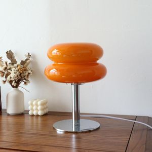 Luminárias de mesa Luminária de mesa de vidro macaron com escurecimento de três cores sala de estar ambiente proteção para os olhos luz noturna quarto