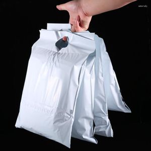 Embrulho para presente 50 peças envelopes poli com alça saco plástico envelopes sacos de embalagem de correio