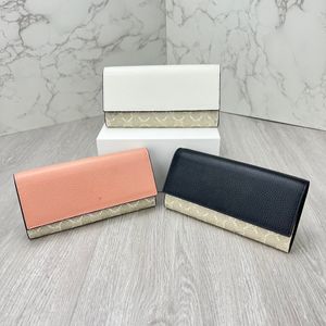 Famous Bags Women Long Wallets Metal Snap Fold Wallet Embroidered Letter Splice Long Wallets Clutch Bags Ladies Coin Purses Luxury Brand Female Shoulder Bags Totes