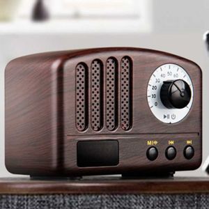 Portabla högtalare Retro Radio-Portable Speaker Classic Vintage Style Mini Size Bluetooth Speaker With FM Radio (Wood Color) R230725