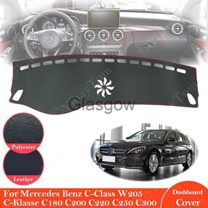 Bil Sunshade för Mercedes Benz CClass W205 Antislip Leather Mat Dashboard Pad Sunshade Carpet Accessories CKLasse C180 C200 C220 C250 C300 X0725