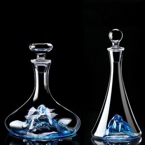 Vinglas 1300 ml handblåst isberg Decanter Creative Luxury Lead Free Crystal Red Whisky Brandy Vodka Bottle Gifts 230724