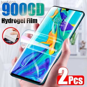 2Pcs Screen Protector Für Huawei P30 P20 P40 Lite Pro P Smart 2019 Volle Abdeckung Hydrogel Film Für Huawei mate 20 30 Pro Nicht Glas L230619