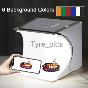 Flash Diffusers Tabletop Photo Studio Shooting Light Box Portable Folding Desktop Mini Tents Box for Camera Photo Softbox 1 LED Light 6 Backdrop x0724 x0724