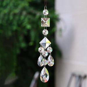 Garden Decorations Handmade Weave Sparkling Suncatcher Dangle Octagon Spacer Bead Angel Tear Crystal Pendant Prism Glass Fairy Hanging Decor