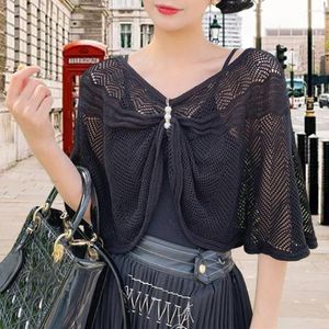 Scarves Women Shawl Coat Solid Color Half Sleeves Super Sunscreen Cardigan Breathable Mesh Sundress Cover Tops Clothes