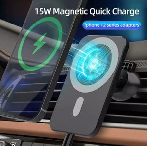 2023新規到着Magsaf Magnetic Car充電器ワイヤレス電話ホルダー磁石iPhone 12 Magsafing 15W Fast Car Wireless Charger