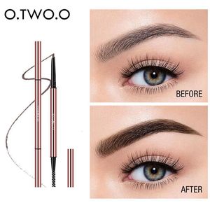 Ögonbrynsförstärkare Double Fine Headed Triangular Eyebrow Pencil Naturlig hållbar automatisk rotation Anti Perspiration Waterproof Anti Halo Cosmetics 230725